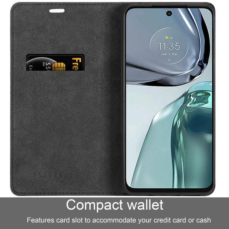 Cadorabo Hülle kompatibel mit Motorola MOTO G62 5G Schutzhülle mit Magnetverschluss, Standfunktion und Kartenfach
