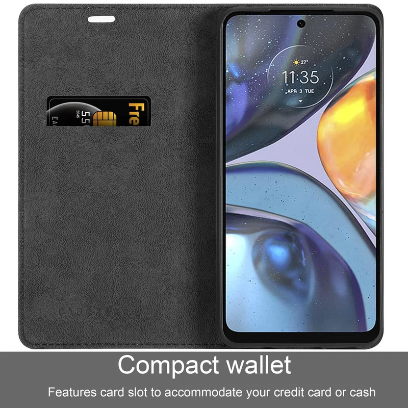 Cadorabo Hülle kompatibel mit Motorola MOTO G22 Schutzhülle mit Magnetverschluss, Standfunktion und Kartenfach