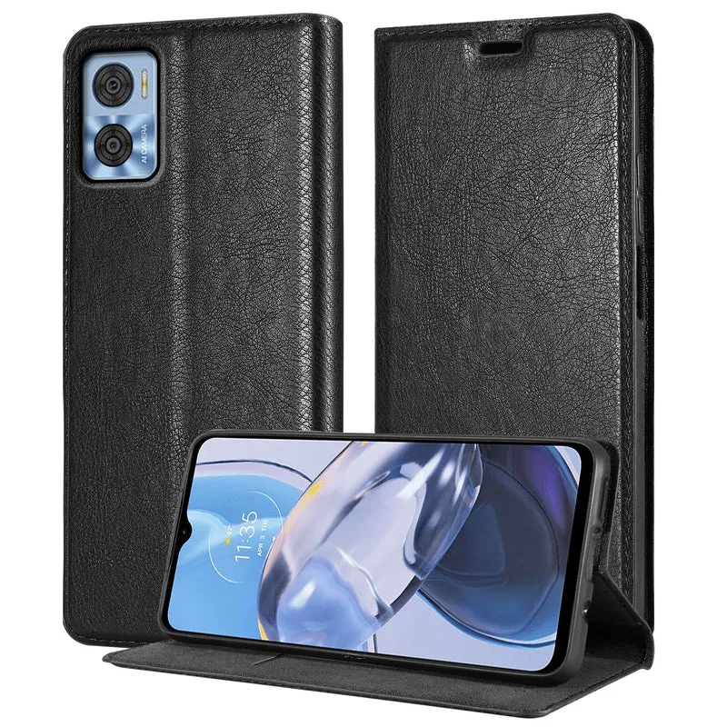 Cadorabo Hülle kompatibel mit Motorola MOTO E22 / E22i Schutzhülle mit Magnetverschluss, Standfunktion und Kartenfach