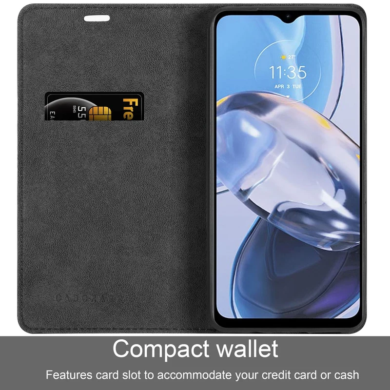 Cadorabo Hülle kompatibel mit Motorola MOTO E22 / E22i Schutzhülle mit Magnetverschluss, Standfunktion und Kartenfach