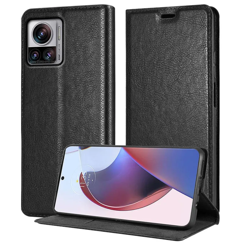 Cadorabo Hülle kompatibel mit Motorola EDGE 30 ULTRA / X30 PRO Schutzhülle mit Magnetverschluss, Standfunktion und Kartenfach