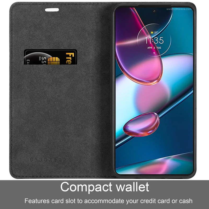 Cadorabo Hülle kompatibel mit Motorola EDGE 30 PRO / EDGE+ Schutzhülle mit Magnetverschluss, Standfunktion und Kartenfach