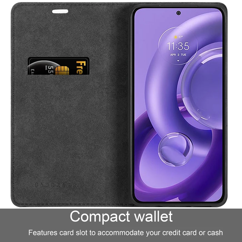 Cadorabo Hülle kompatibel mit Motorola EDGE 30 NEO Schutzhülle mit Magnetverschluss, Standfunktion und Kartenfach