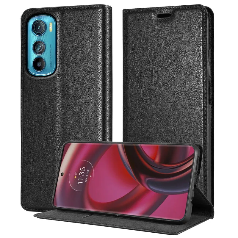 Cadorabo Hülle kompatibel mit Motorola EDGE 30 Schutzhülle mit Magnetverschluss, Standfunktion und Kartenfach