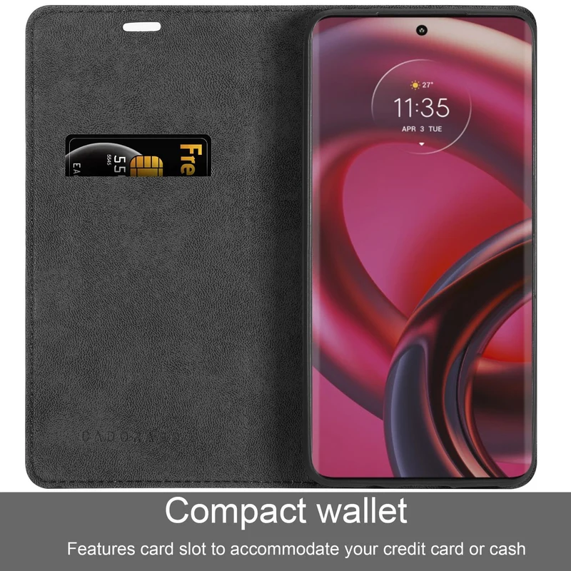 Cadorabo Hülle kompatibel mit Motorola EDGE 30 Schutzhülle mit Magnetverschluss, Standfunktion und Kartenfach
