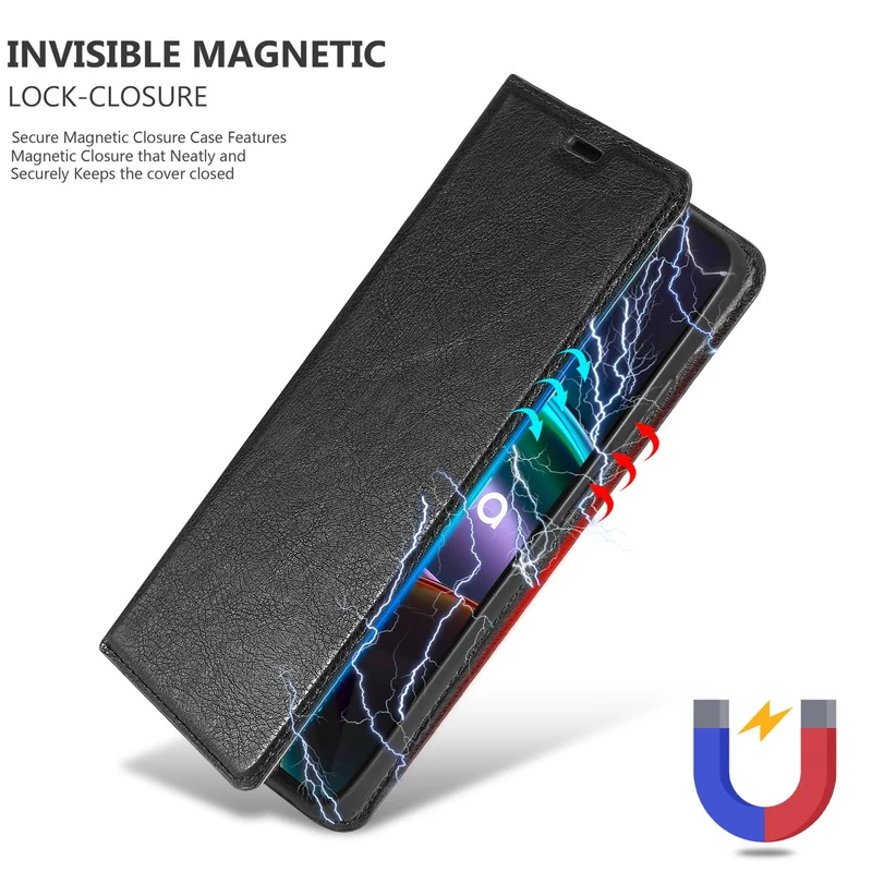 Cadorabo Hülle kompatibel mit Motorola EDGE 30 Schutzhülle mit Magnetverschluss, Standfunktion und Kartenfach
