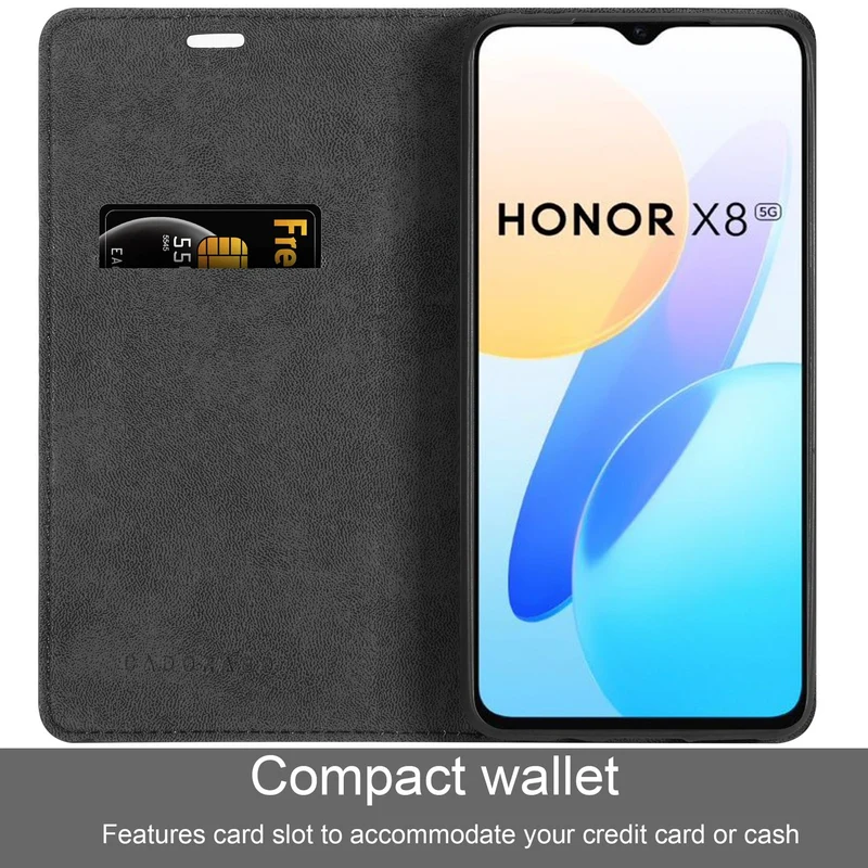 Cadorabo Hülle kompatibel mit Honor X8 5G Schutzhülle mit Magnetverschluss, Standfunktion und Kartenfach