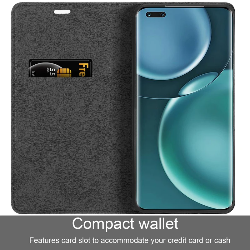 Cadorabo Hülle kompatibel mit Honor MAGIC 4 PRO Schutzhülle mit Magnetverschluss, Standfunktion und Kartenfach