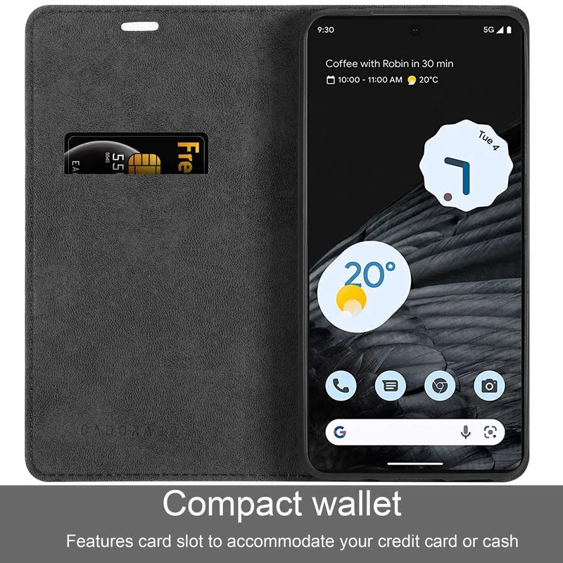Cadorabo Hülle kompatibel mit Google PIXEL 7 PRO Schutzhülle mit Magnetverschluss, Standfunktion und Kartenfach