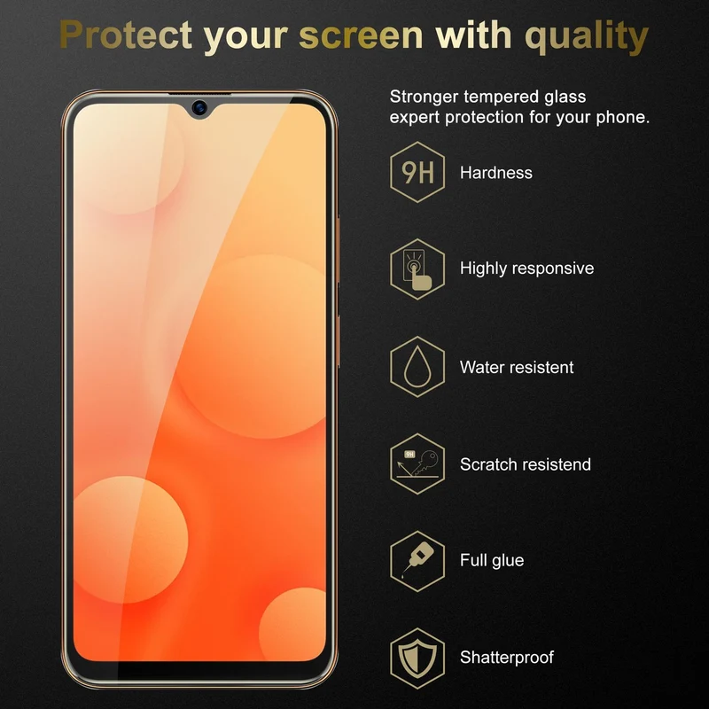 Cadorabo Panzer Folie kompatibel mit Blackview A95 - Schutzfolie Gehärtetes (Tempered) Display-Schutzglas in 9H Härte mit 3D Touch Kompatibilität
