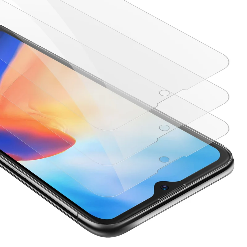 Cadorabo 3x Panzer Folie kompatibel mit Blackview A80s - Schutzfolie 3er Pack Gehärtetes (Tempered) Display-Schutzglas in 9H Härte mit 3D Touch Kompatibilität
