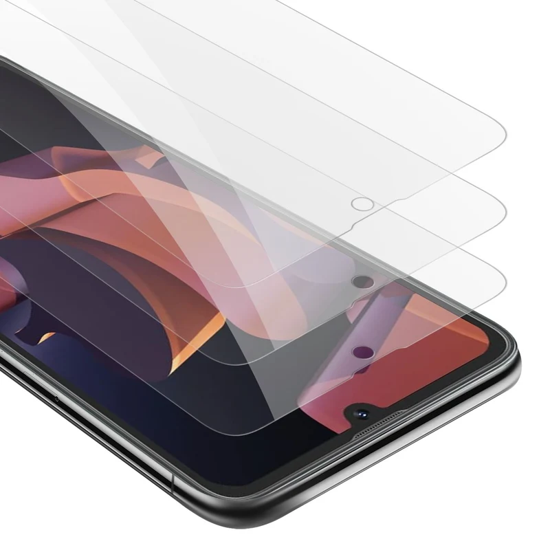 Cadorabo 3x Panzer Folie kompatibel mit Blackview A50 4G - Schutzfolie 3er Pack Gehärtetes (Tempered) Display-Schutzglas in 9H Härte mit 3D Touch Kompatibilität