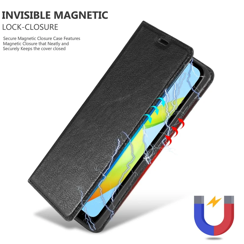 Cadorabo Hülle kompatibel mit Xiaomi RedMi A1 Schutzhülle mit Magnetverschluss, Standfunktion und Kartenfach