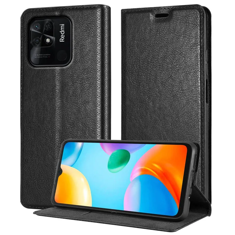Cadorabo Hülle kompatibel mit Xiaomi RedMi 10C / POCO C40 Schutzhülle mit Magnetverschluss, Standfunktion und Kartenfach
