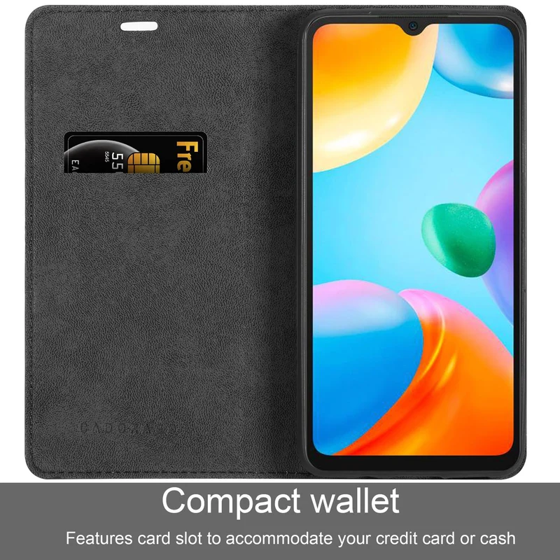 Cadorabo Hülle kompatibel mit Xiaomi RedMi 10C / POCO C40 Schutzhülle mit Magnetverschluss, Standfunktion und Kartenfach