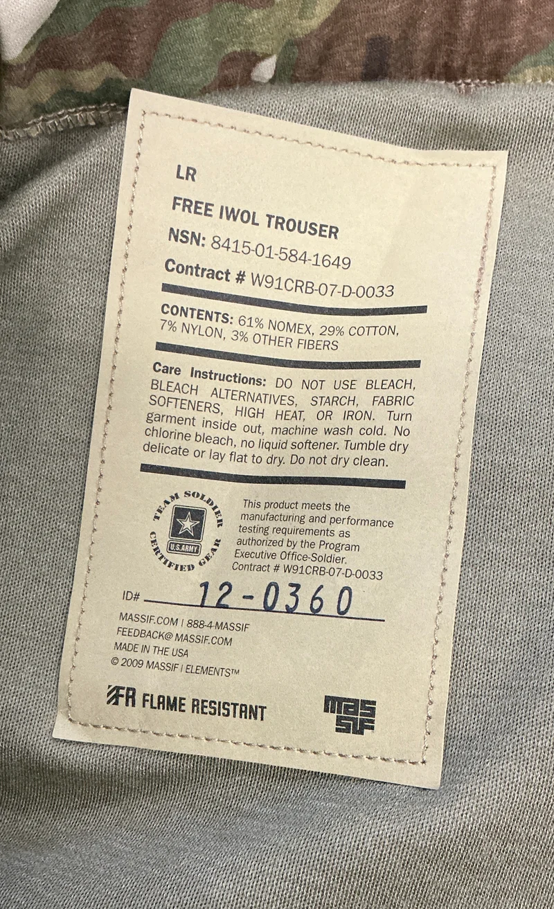 US Army Massif FREE, IWOL, Trouser, Level 5 flammenhemmende Einsatzhose