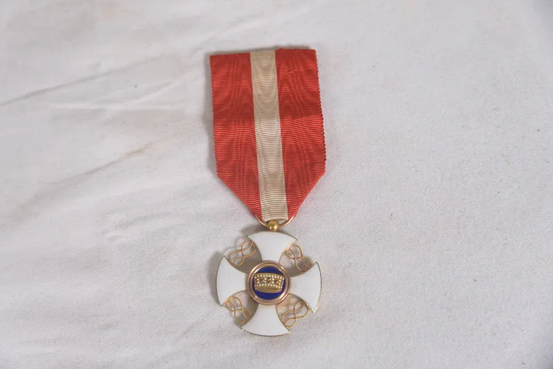 Ritterkreuz des Ordens der Krone von Italien mit Urkunde und Miniatur