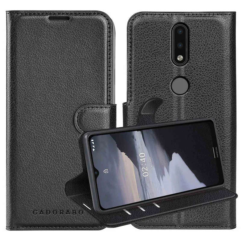 Cadorabo Hülle kompatibel mit Nokia 2,4 Schutzhülle mit Magnetverschluss, Standfunktion und Kartenfach