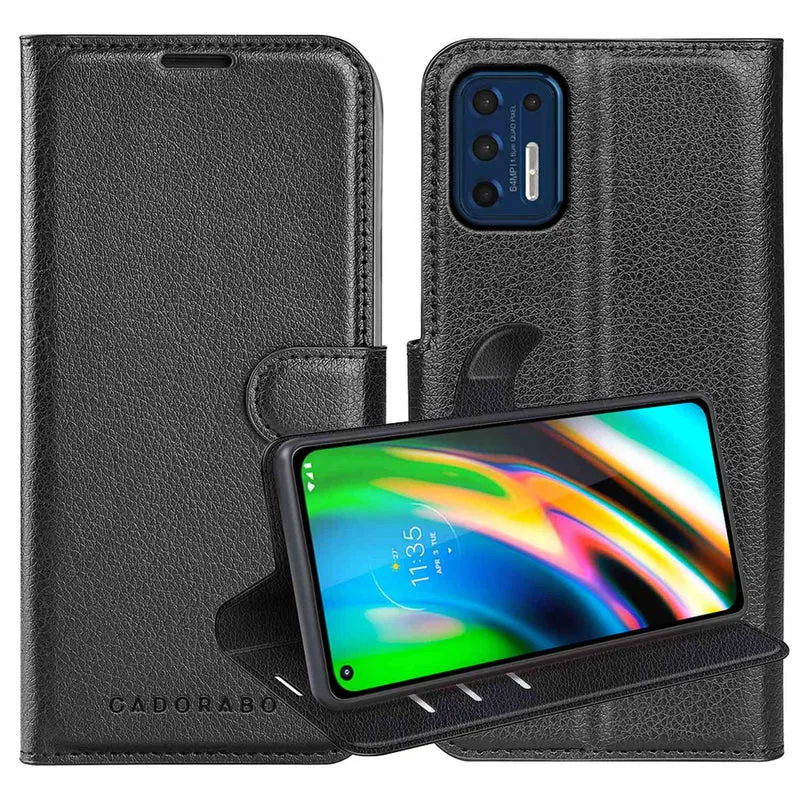 Cadorabo Hülle kompatibel mit Motorola MOTO G9 PLUS Schutzhülle mit Magnetverschluss, Standfunktion und Kartenfach