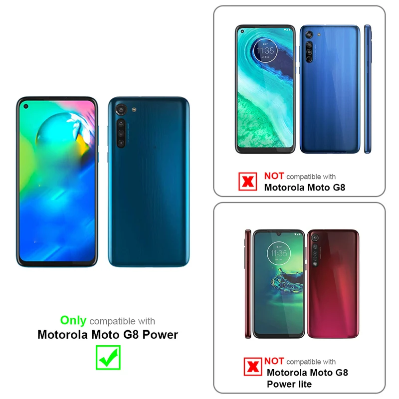 Cadorabo Hülle kompatibel mit Motorola MOTO G8 POWER Schutzhülle mit Magnetverschluss, Standfunktion und Kartenfach