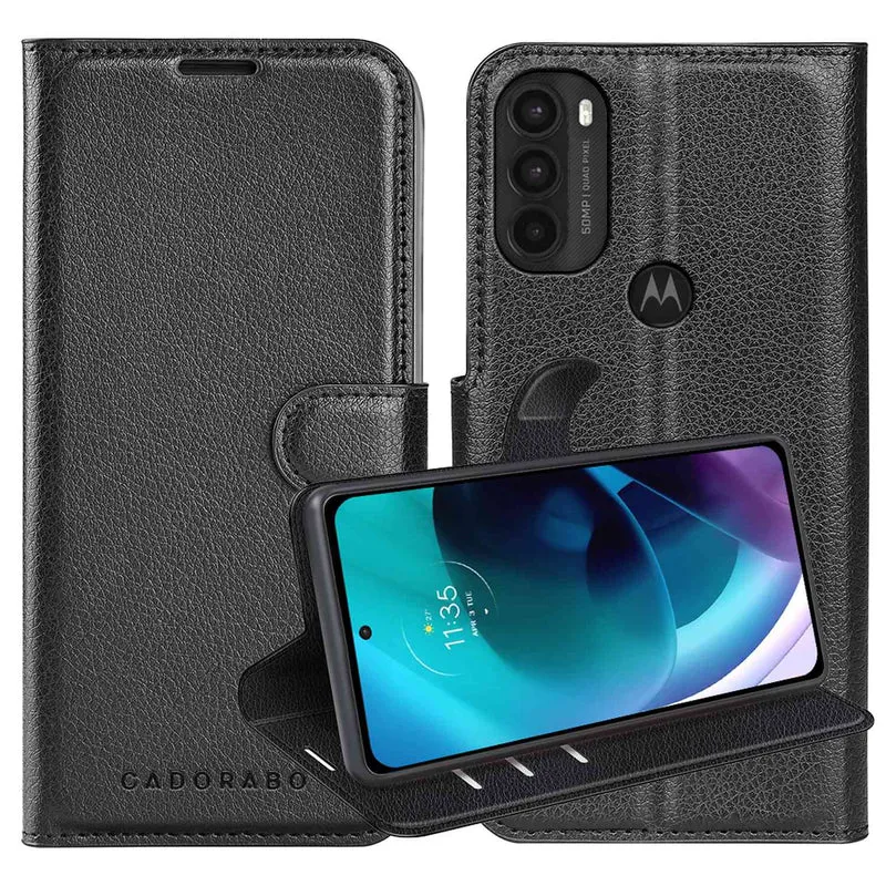 Cadorabo Hülle kompatibel mit Motorola MOTO G71 5G Schutzhülle mit Magnetverschluss, Standfunktion und Kartenfach