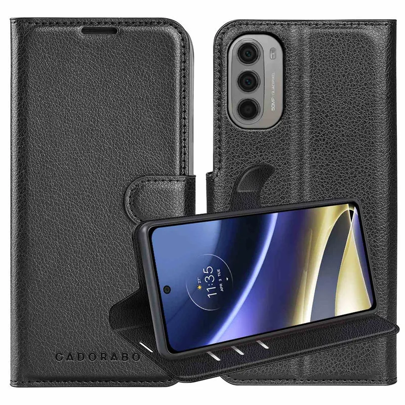 Cadorabo Hülle kompatibel mit Motorola MOTO G51 5G Schutzhülle mit Magnetverschluss, Standfunktion und Kartenfach