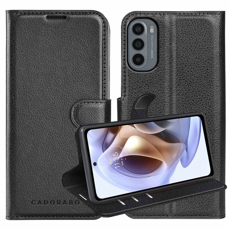 Cadorabo Hülle kompatibel mit Motorola MOTO G31 / G41 Schutzhülle mit Magnetverschluss, Standfunktion und Kartenfach