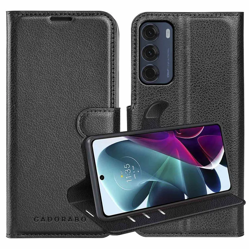 Cadorabo Hülle kompatibel mit Motorola MOTO G200 5G Schutzhülle mit Magnetverschluss, Standfunktion und Kartenfach