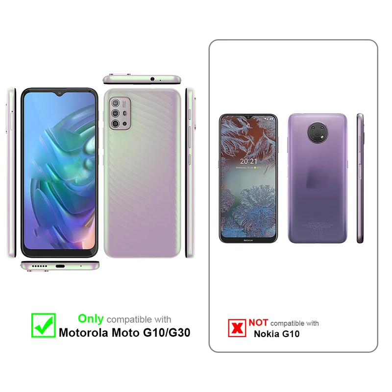 Cadorabo Hülle kompatibel mit Motorola MOTO G10 / G30 Schutzhülle mit Magnetverschluss, Standfunktion und Kartenfach