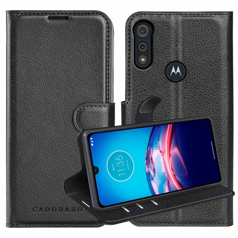 Cadorabo Hülle kompatibel mit Motorola MOTO E6s 2020 Schutzhülle mit Magnetverschluss, Standfunktion und Kartenfach