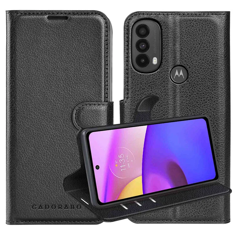 Cadorabo Hülle kompatibel mit Motorola MOTO E20 / E30 / E40 Schutzhülle mit Magnetverschluss, Standfunktion und Kartenfach
