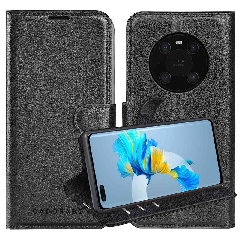 Cadorabo Hülle kompatibel mit Huawei MATE 40 PRO Schutzhülle mit Magnetverschluss, Standfunktion und Kartenfach