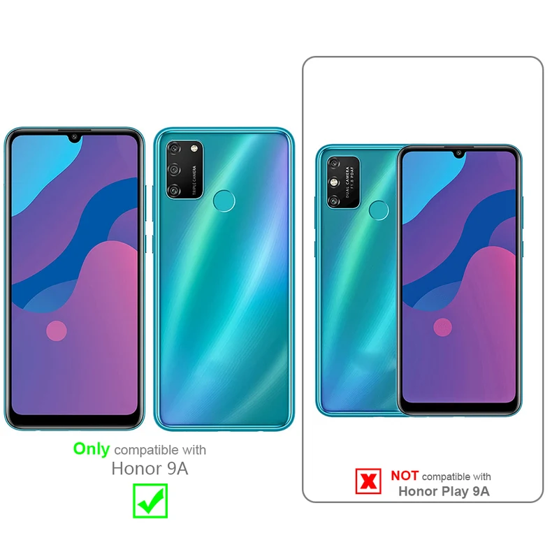 Cadorabo Hülle kompatibel mit Honor 9A Schutzhülle mit Magnetverschluss, Standfunktion und Kartenfach