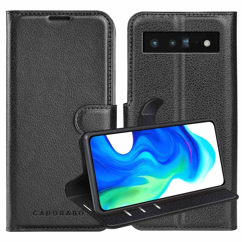 Cadorabo Hülle kompatibel mit Google PIXEL 6 PRO Schutzhülle mit Magnetverschluss, Standfunktion und Kartenfach