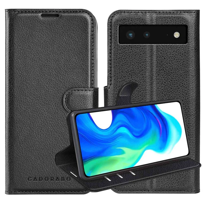 Cadorabo Hülle kompatibel mit Google PIXEL 6 Schutzhülle mit Magnetverschluss, Standfunktion und Kartenfach