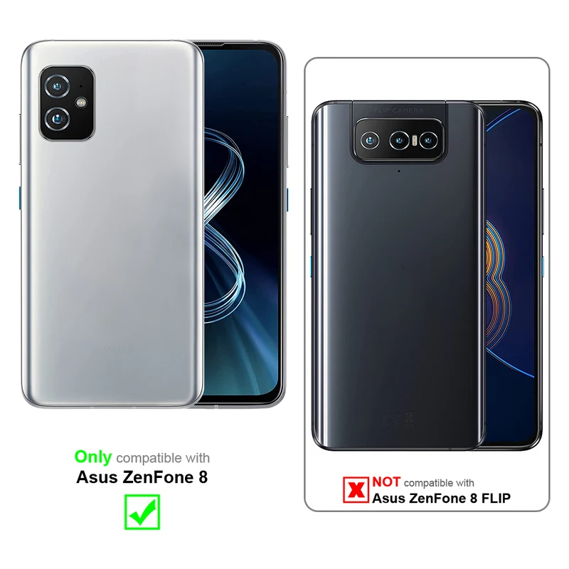 Cadorabo Hülle kompatibel mit Asus ZenFone 8 Schutzhülle mit Magnetverschluss, Standfunktion und Kartenfach