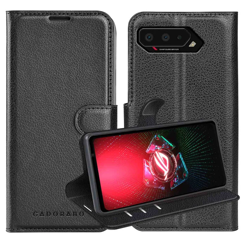 Cadorabo Hülle kompatibel mit Asus ROG Phone 5 Schutzhülle mit Magnetverschluss, Standfunktion und Kartenfach