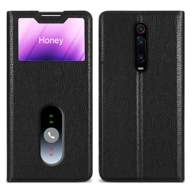 Cadorabo Hülle kompatibel mit Xiaomi Mi 9T / Mi 9T PRO / RedMi K20 / RedMi K20 PRO Schutzhülle mit Magnetverschluss, Standfunktion und 2 Sichtfenstern