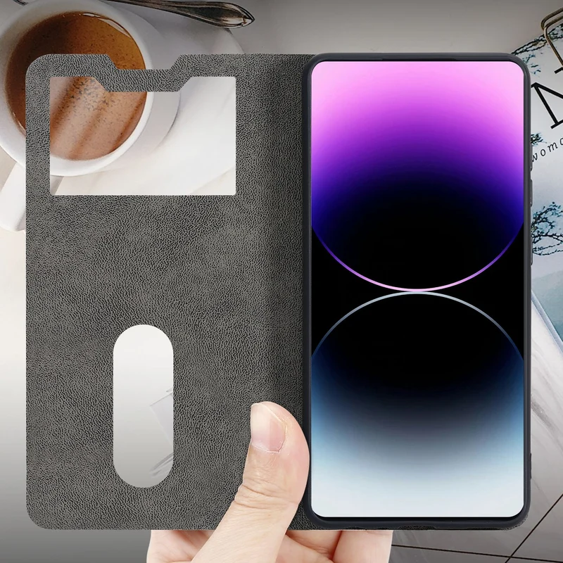 Cadorabo Hülle kompatibel mit Xiaomi Mi 9T / Mi 9T PRO / RedMi K20 / RedMi K20 PRO Schutzhülle mit Magnetverschluss, Standfunktion und 2 Sichtfenstern