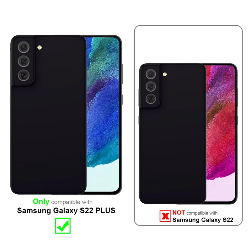 Cadorabo Hülle kompatibel mit Samsung Galaxy S22 PLUS Schutzhülle mit Magnetverschluss, Standfunktion und 2 Sichtfenstern