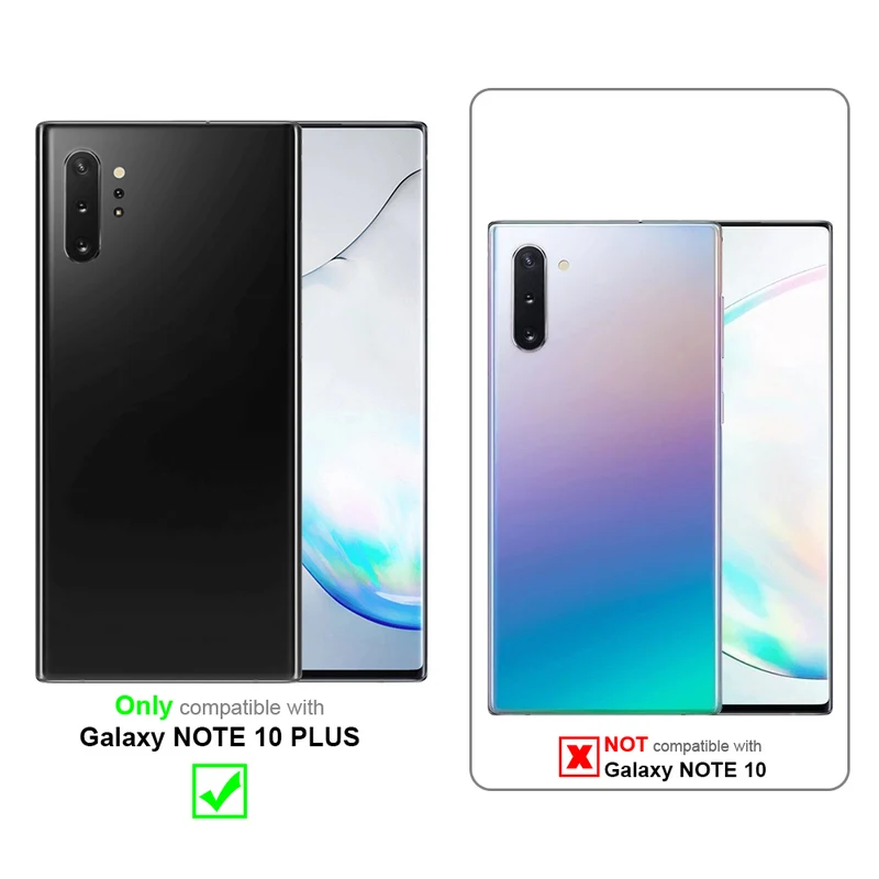 Cadorabo Hülle kompatibel mit Samsung Galaxy NOTE 10 PLUS Schutzhülle mit Magnetverschluss, Standfunktion und 2 Sichtfenstern
