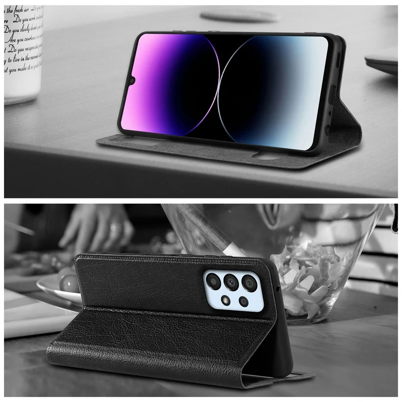 Cadorabo Hülle kompatibel mit Samsung Galaxy A33 5G Schutzhülle mit Magnetverschluss, Standfunktion und 2 Sichtfenstern