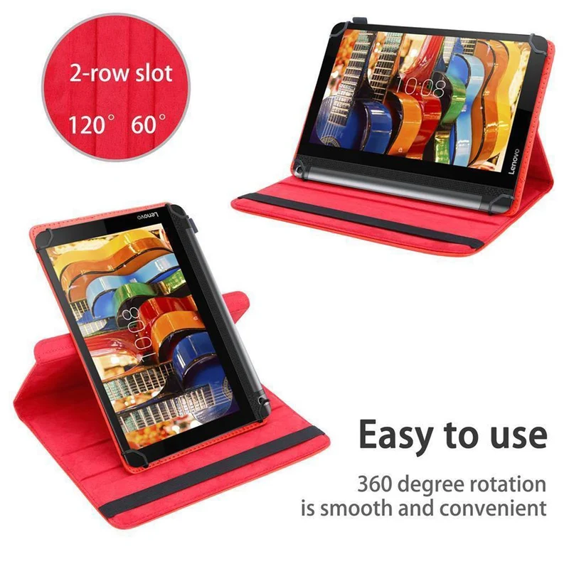 Cadorabo Tablet Hülle kompatibel mit Lenovo Yoga Tab 2 (10.1 Zoll) 360 Grad Schutzhülle aus Kunstleder mit Standfunktion und Gummiband