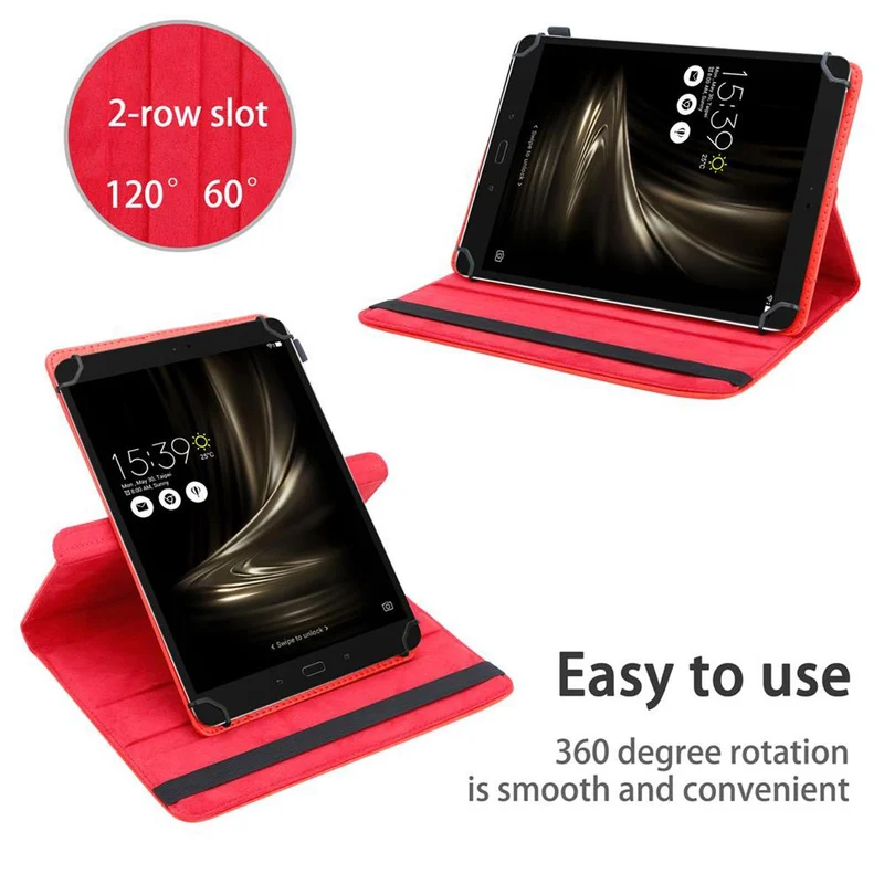 Cadorabo Tablet Hülle kompatibel mit Asus ZenPad 3S 10 (9.7 Zoll) 360 Grad Schutzhülle aus Kunstleder mit Standfunktion und Gummiband
