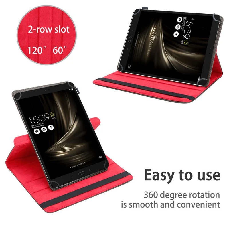 Cadorabo Tablet Hülle kompatibel mit Asus ZenPad 3S 10 (9.7 Zoll) 360 Grad Schutzhülle aus Kunstleder mit Standfunktion und Gummiband