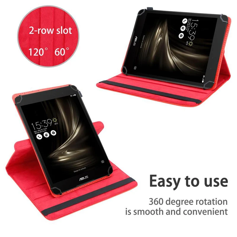 Cadorabo Tablet Hülle kompatibel mit Asus Zenpad 3 (8.0 Zoll) 360 Grad Schutzhülle aus Kunstleder mit Standfunktion und Gummiband