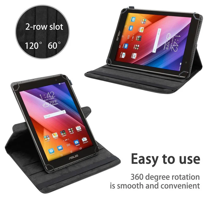 Cadorabo Tablet Hülle kompatibel mit Asus ZenPad C (7.0 Zoll) 360 Grad Schutzhülle aus Kunstleder mit Standfunktion und Gummiband
