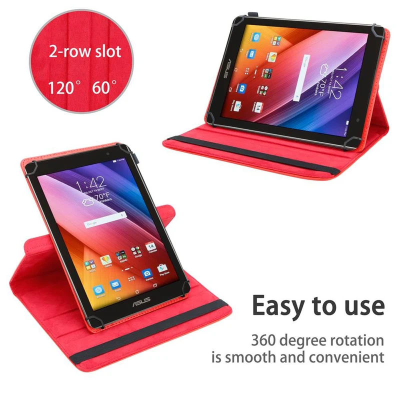 Cadorabo Tablet Hülle kompatibel mit Asus ZenPad C (7.0 Zoll) 360 Grad Schutzhülle aus Kunstleder mit Standfunktion und Gummiband