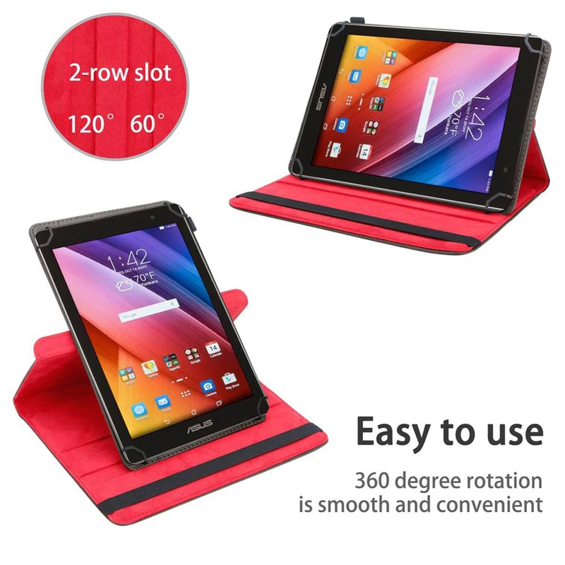 Cadorabo Tablet Hülle kompatibel mit Asus ZenPad C (7.0 Zoll) 360 Grad Schutzhülle aus Kunstleder mit Standfunktion und Gummiband
