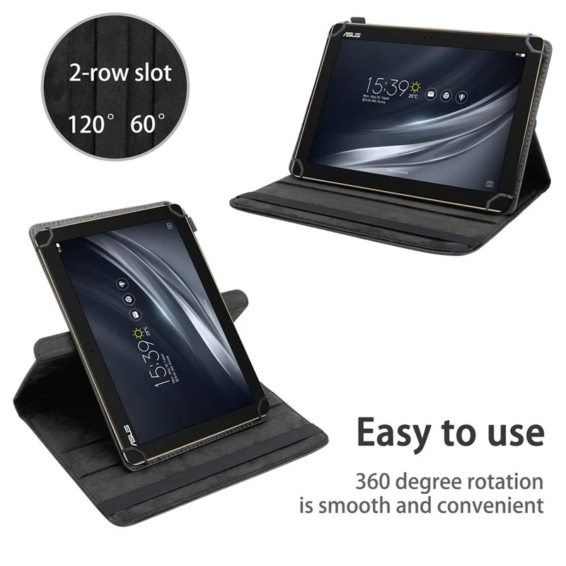 Cadorabo Tablet Hülle kompatibel mit Asus ZenPad 10 (10.1 Zoll) 360 Grad Schutzhülle aus Kunstleder mit Standfunktion und Gummiband
